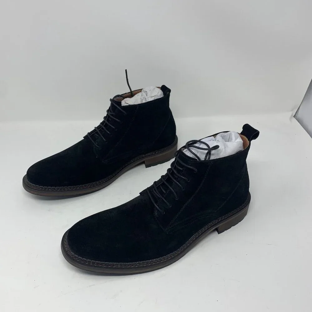 Vintage Foundry Co. Otto VF1541 Chukka Boots Men 8.5 Black Leather Lace Up S0677